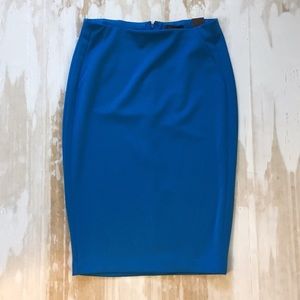 Electric blue high waist pencil skirt